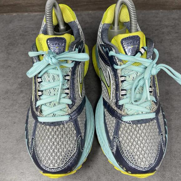 Brooks Ghost 6 Running Shoes Womns Size 6.5 Athletic Trainer Silver Blue - Picture 3 of 11
